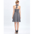 Grace Karin Halter knielangen Chiffon grau Brautjungfer Kleid CL2290-2